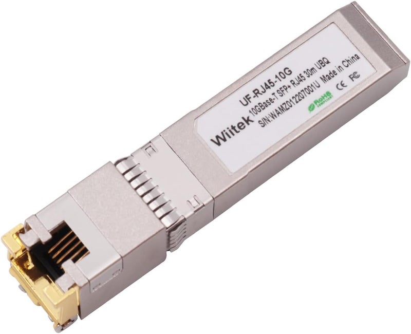 Wiitek 10G SFP+ to RJ45 Copper Modules, 1.25G/2.5G/5G/10GBase-T Ethernet Copper to SFP+ Transceiver Compatible for Ubiquiti Unifi UF-RJ45-10G /uacc-cm-rj45-mg (Cat 6a/7 or Better, 30-Meter) - Image 1